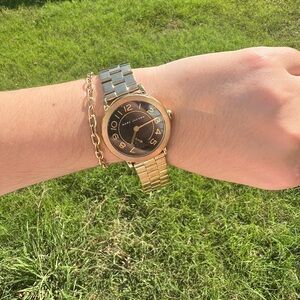 Marc Jacobs MJ3512 Riley Black Dial Gold Tone Stainless Steel Women's Watch